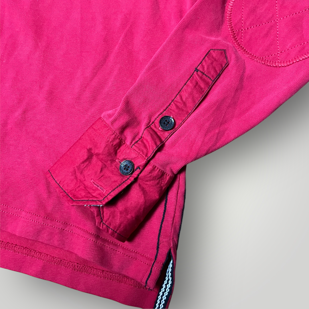 Camp David Limited Edition Y2K Biker Luxury Embroidered Long Sleeve Polo Shirt