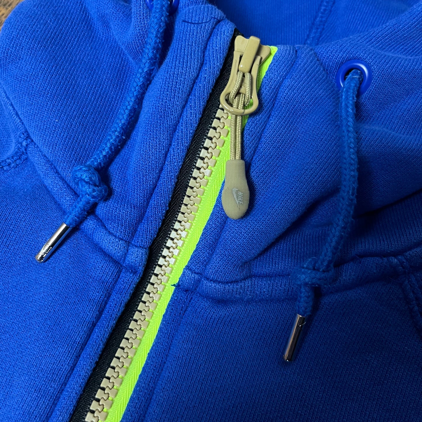 Nike Vintage 00's Spell Out Y2K Heavy Cotton Embroidered Zip-Up Hoodie