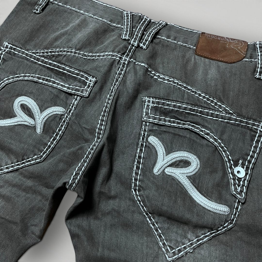 Rocawear Vintage 2000's Y2K Hip-Hoo Thick Stitch Denim Shorts