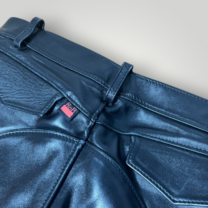 RoB Amsterdam "Hipster" Biker Full Grain Leather Jeans Vintage 2000's Y2K Gothic Punk Pants