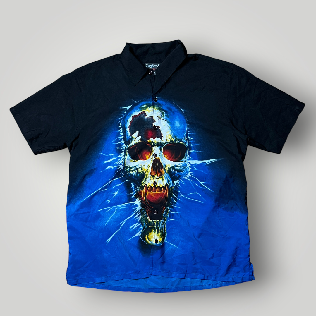 Kick Ass Crew Vintage 2000's Y2K Button Up Graphic Shirt