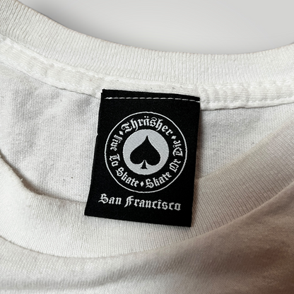Thrasher x Anti Hero Mag Banner Heavy Cotton Tubular Knit Graphic Skater T-Shirt