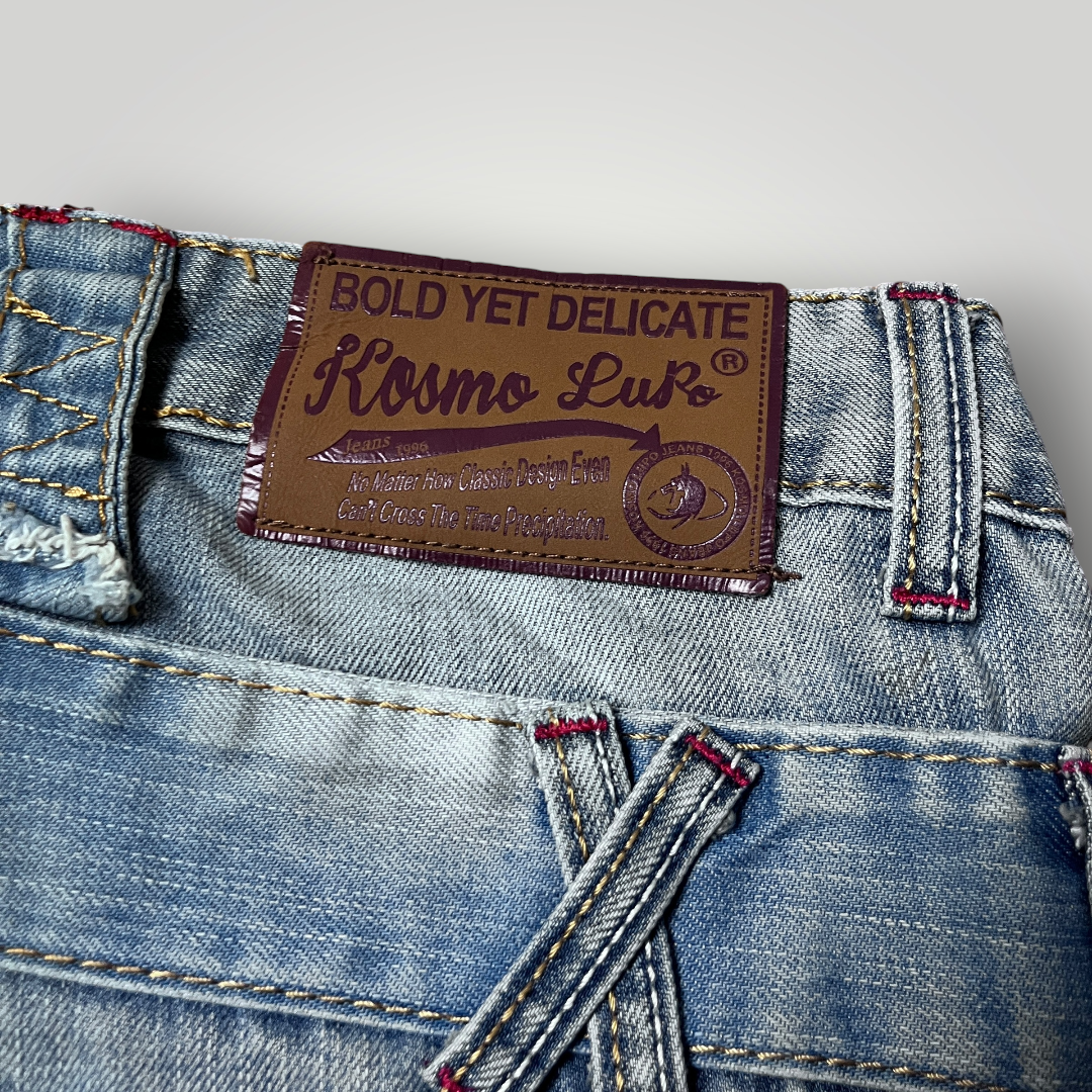 Kosmo Lupo Vintage 2000's Y2K Biker Double Waist Jeans