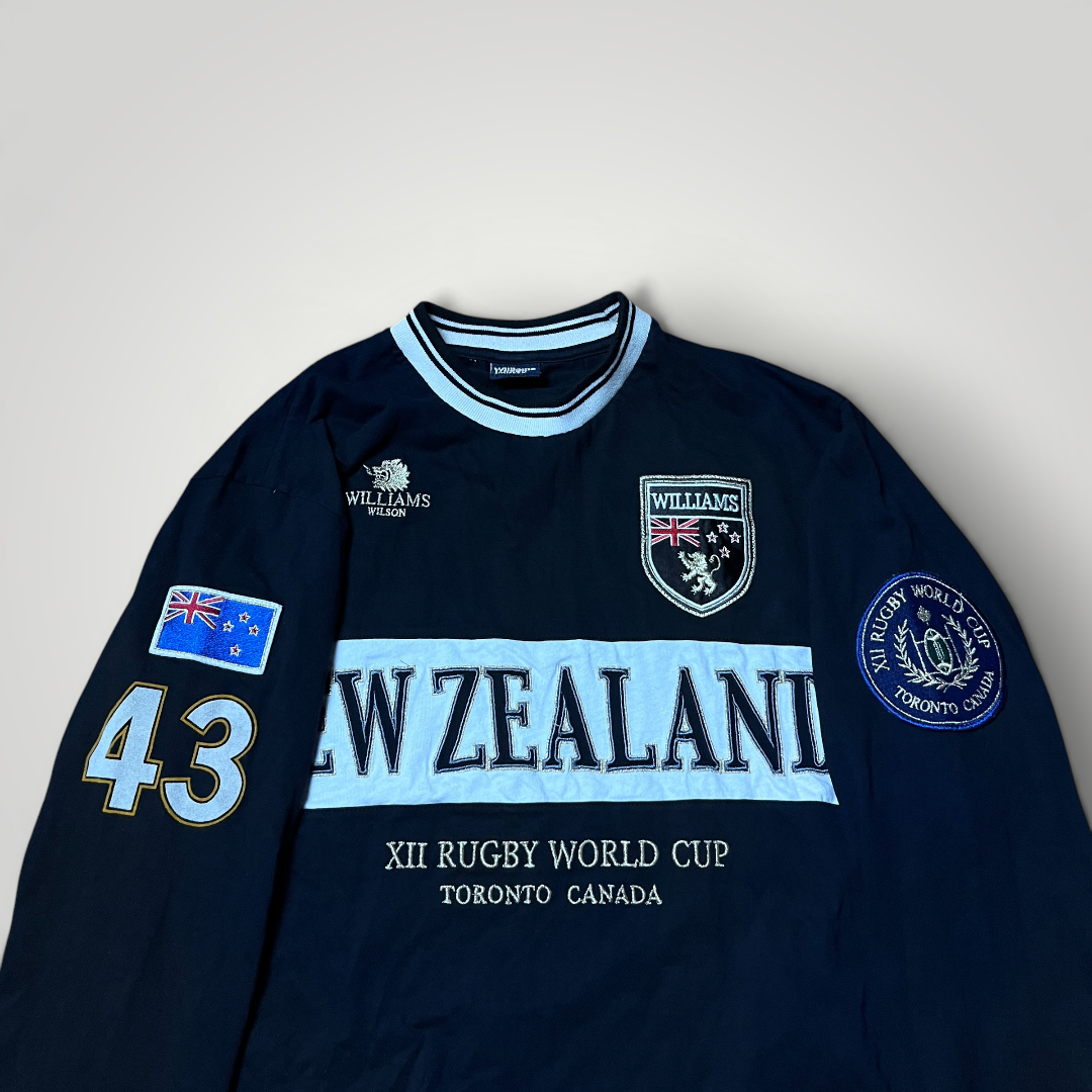 Williams Wilson Vintage 2000's Y2K Embroidered Rugby Long Sleeve Shirt