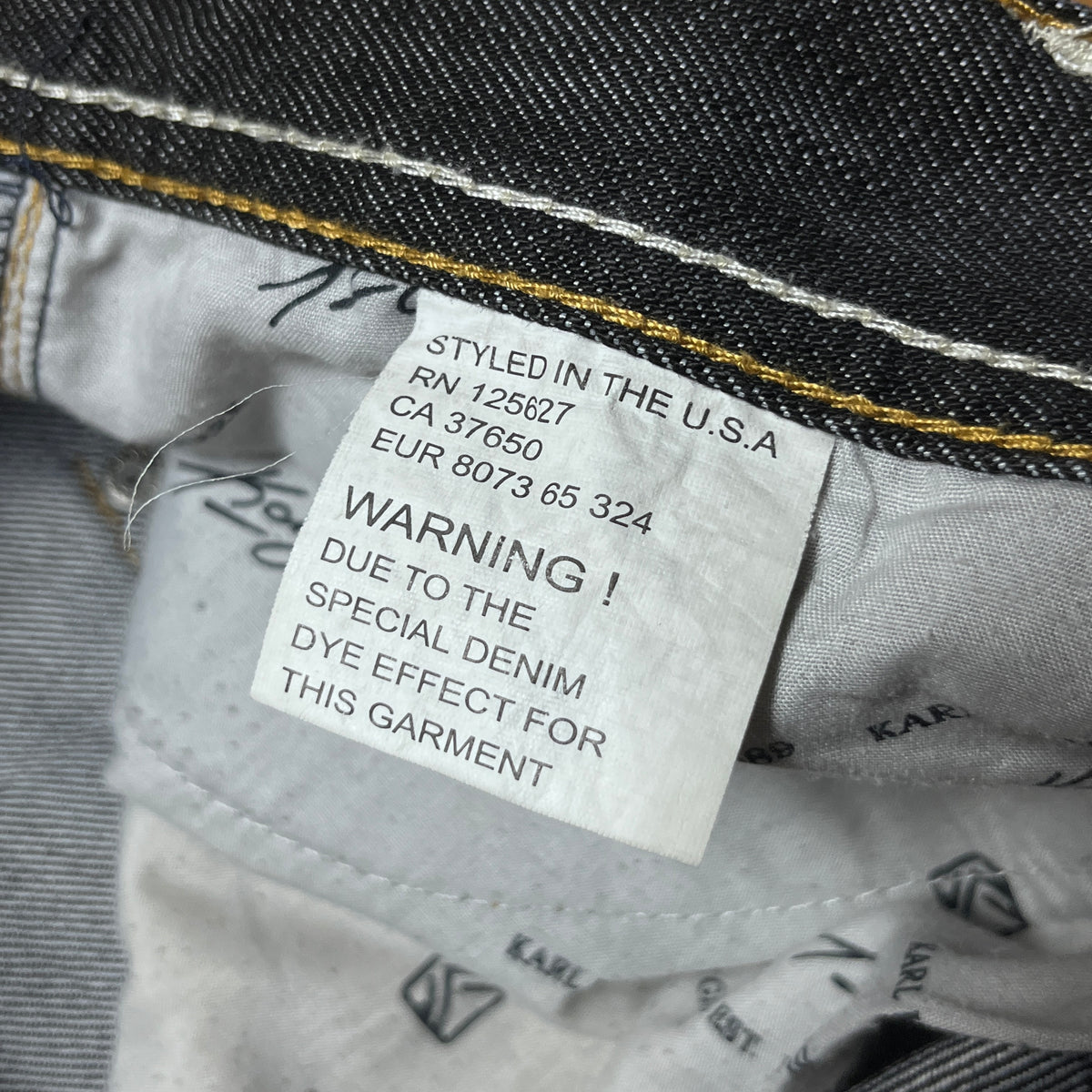 Karl Kani Vintage 2000's "Double Pocket" Wave Stitch Heavy Cotton Y2K Hip-Hop Denim Jorts
