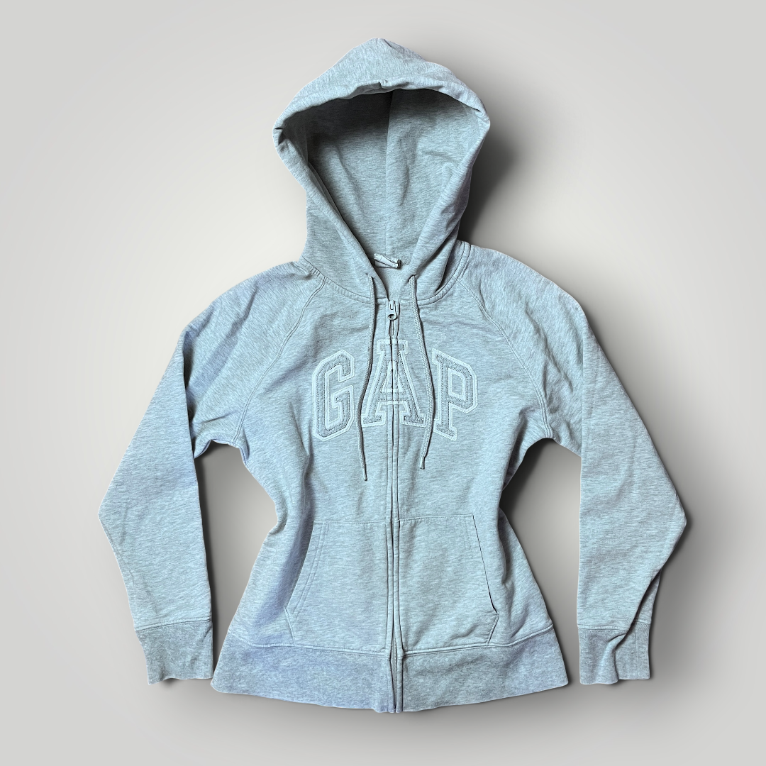 GAP Grey Y2K Zip-Up Hoodie (Дамско)