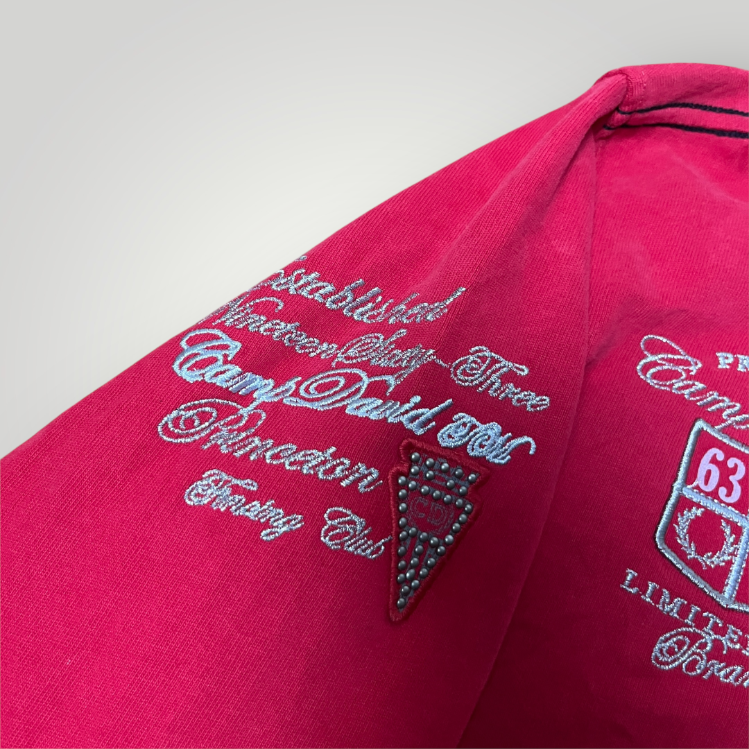 Camp David Limited Edition Y2K Biker Luxury Embroidered Long Sleeve Polo Shirt