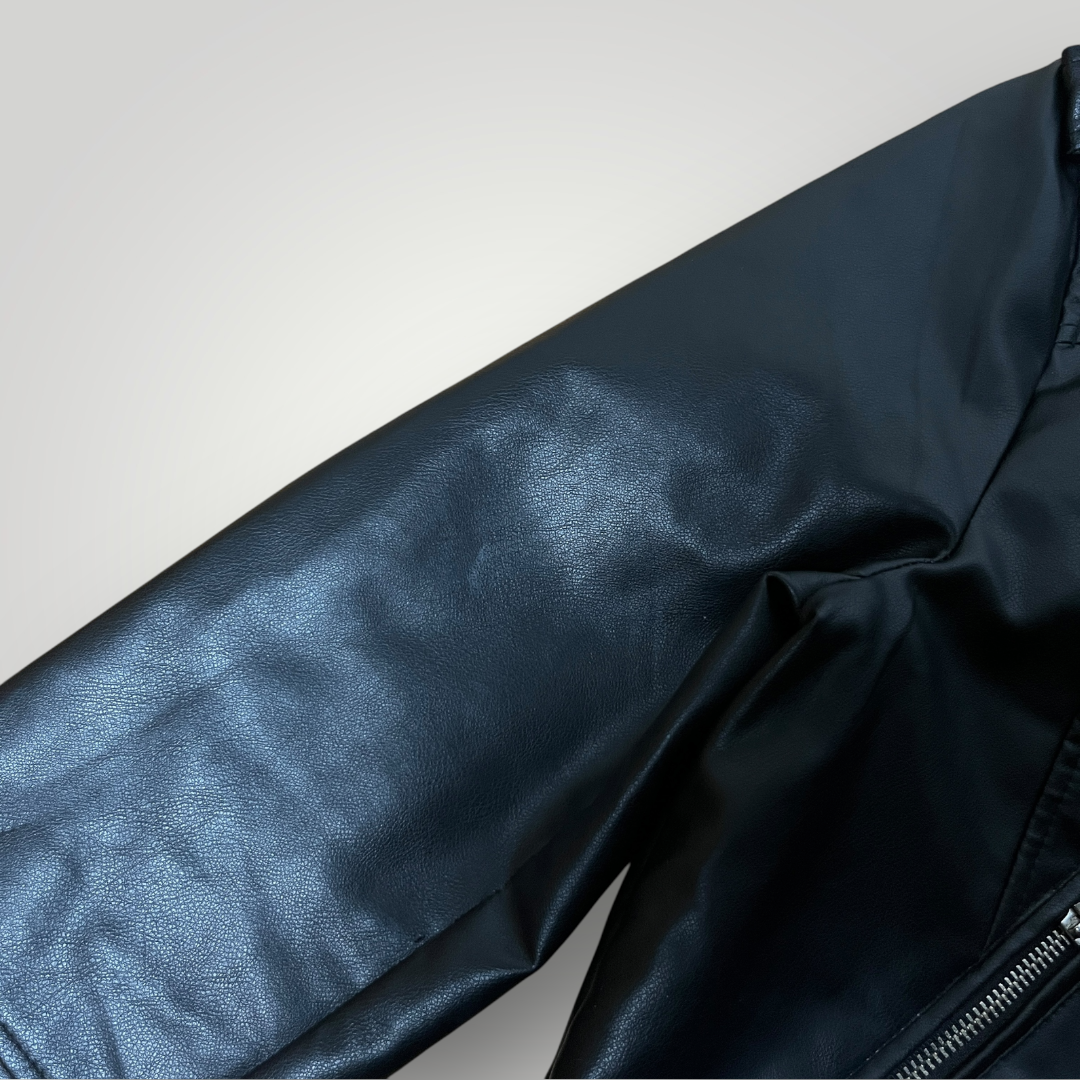 PULL&BEAR Y2K Leather Biker Cropped Jacket (Дамско)