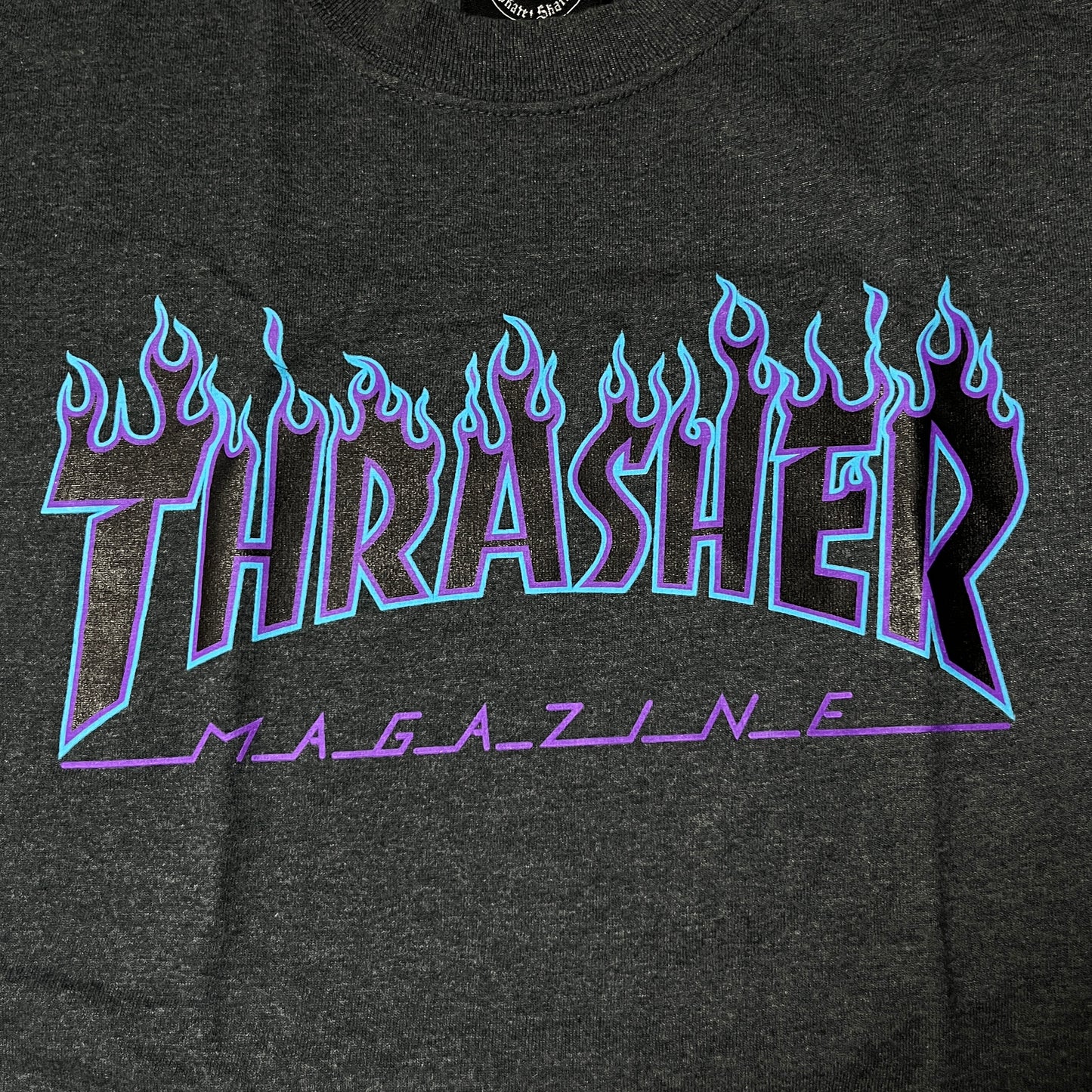 Thrasher "Flame Logo" Tubular Knit Heavy Cotton Y2K Skater Graphic T-Shirt