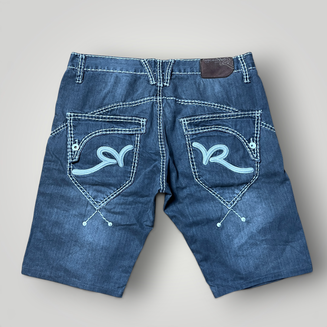 Rocawear Vintage 2000's Y2K Hip-Hoo Thick Stitch Denim Shorts