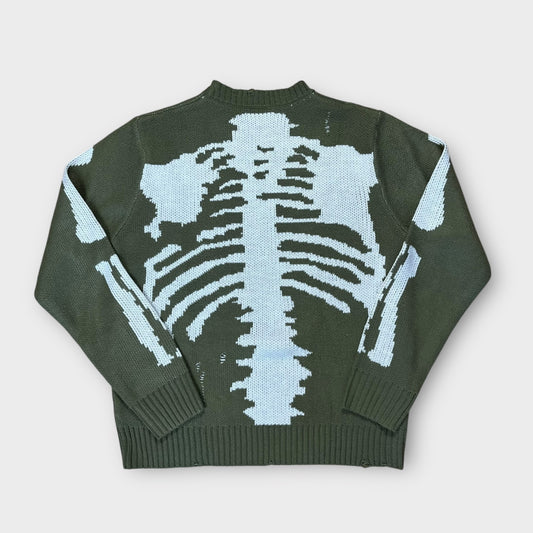 Skeleton Y2K Graphic Distressed Sweater