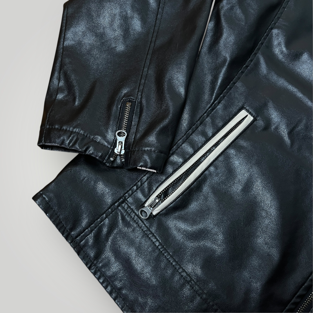 Enjoy Y2K Vintage Racing Leather Jacket