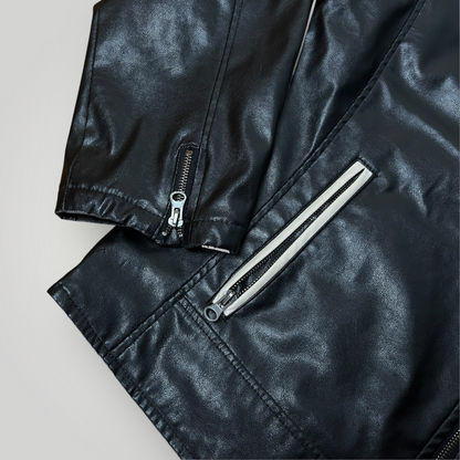 Enjoy Y2K Vintage Racing Leather Jacket