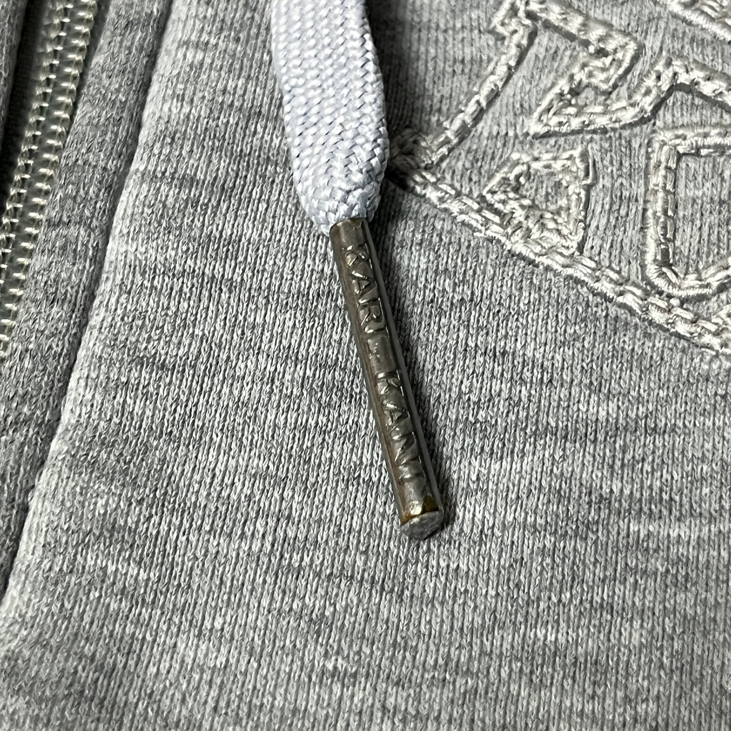 Karl Kani Heavy Cotton Oversized Y2K Hip-Hop Embroidered Zip-Up Hoodie