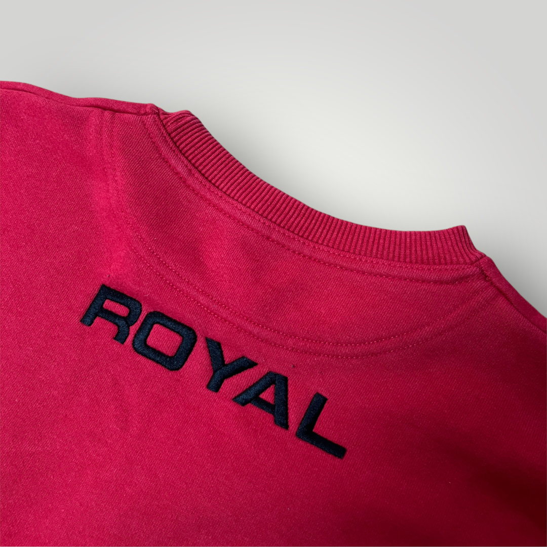 Royal Ultra Heavy Cotton Embroidered Y2K Hip-Hop Boxy Sweatshirt Crewneck