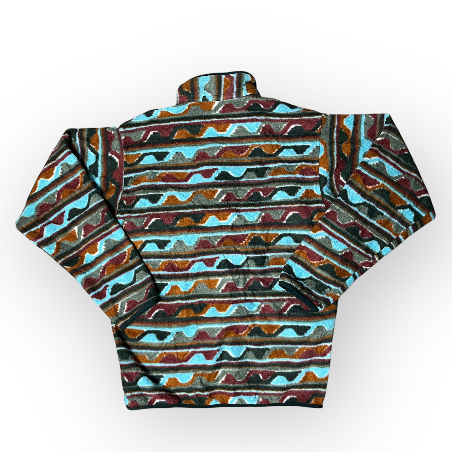 Patagonia Striped Sediment Hills Wave Pattern Synchilla Sweater Pullover Snap Fleece !RARE!