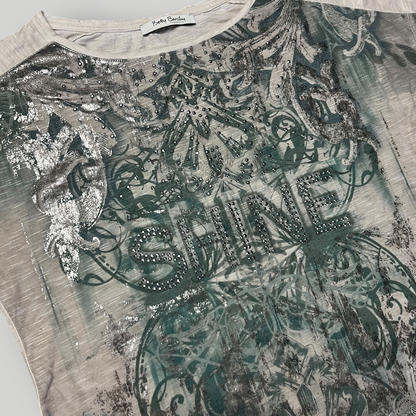 Betty Barclay "SHINE" Vintage 2010's Y2K Graphic T-Shirt (Дамско)