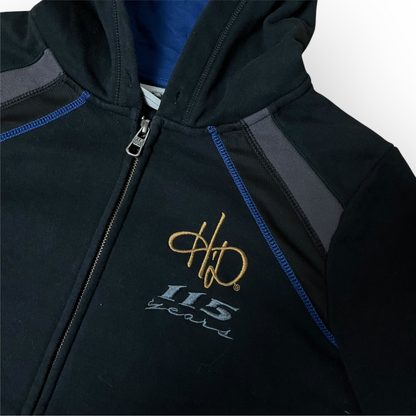 Harley Davidson "115 Years Eagle" Y2K Graphic Zip-Up Hoodie (Дамско)