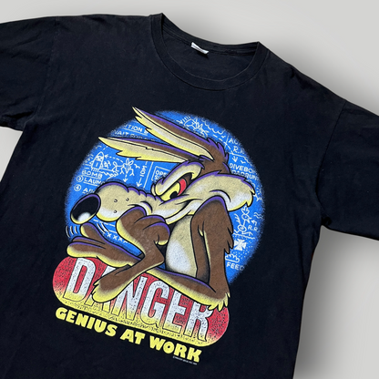 Warner Bros Looney Tunes Vintage 90's Wile E. Coyote Graphic Tubular Knit Faded USA MADE T-Shirt