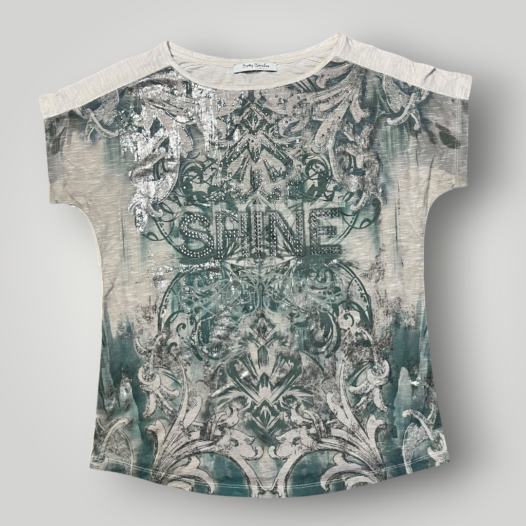 Betty Barclay "SHINE" Vintage 2010's Y2K Graphic T-Shirt (Дамско)