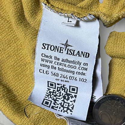 Stone Island Autumn/Winter 2018 Malfile Cotton Fleece Garment-Dyed Hooded Zip-Up Hoodie