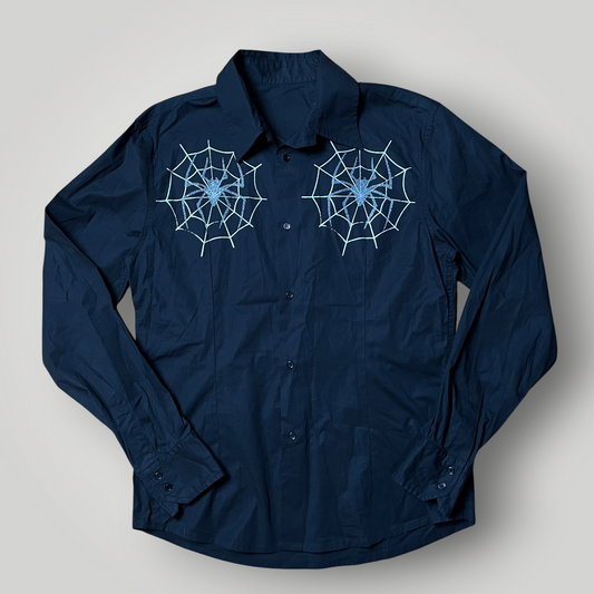 Gothic Western Long Sleeve Button Down Y2K Graphic Shirt