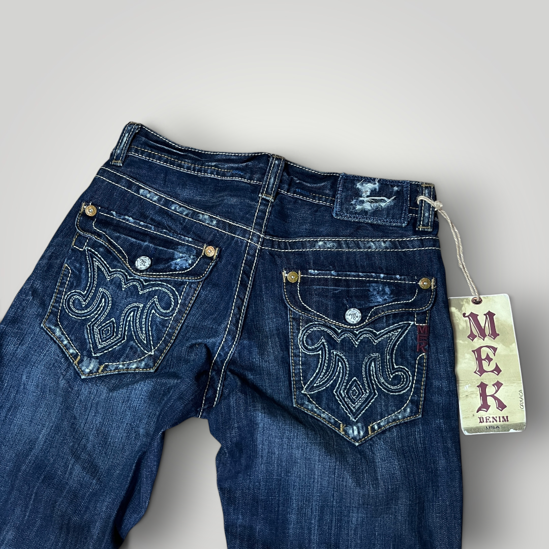 MEK Denim Vintage 2000's Y2K  Distressed Bootcut Jeans