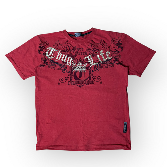 Thug Life Vintage 00's Y2K USA MADE Embroidered Graphic T-Shirt