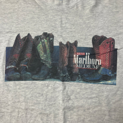Marlboro Vintage 90's West Cowboy Boots Graphic Smoker T-Shirt !SINGLE STITCH!