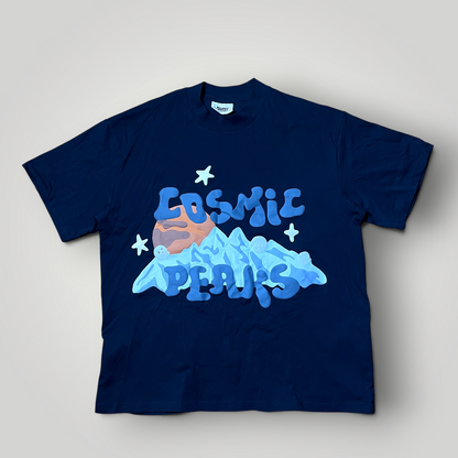 Broken Planet "Cosmic Peaks" 2022 Y2K Heavy Cotton Boxy Puff Print Graphic T-Shirt