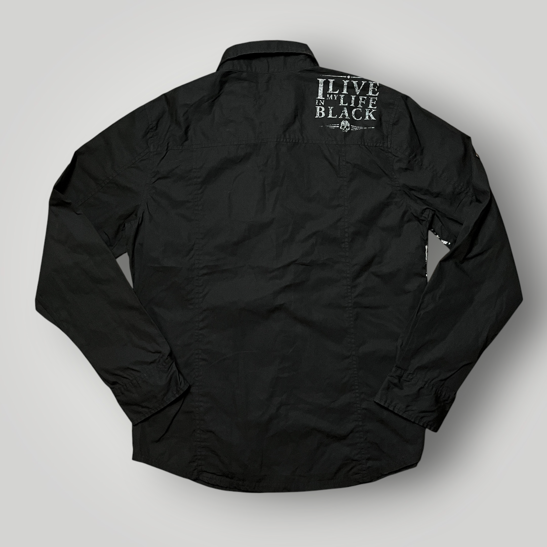 EMP 2000's Style Y2K Graphic Skull Button Up Long Sleeve Shirt