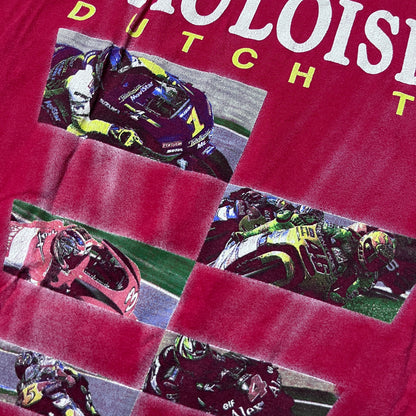 Moto GP Vintage 2000's Y2K Valentino Rossi #46 vs Max Biaggi Heavy Cotton Tubular Knit Y2K Racing Graphic T-Shirt
