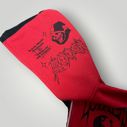 Black Squad Y2K Black/Red Zip-Up Hoodie
