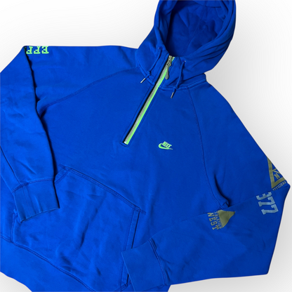 Nike Vintage 00's Spell Out Y2K Heavy Cotton Embroidered Zip-Up Hoodie