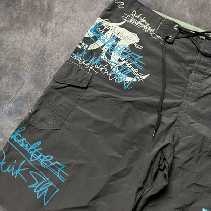 Quiksilver Vintage 2000's Y2K Hip-Hop Skater Graphic Board Shorts