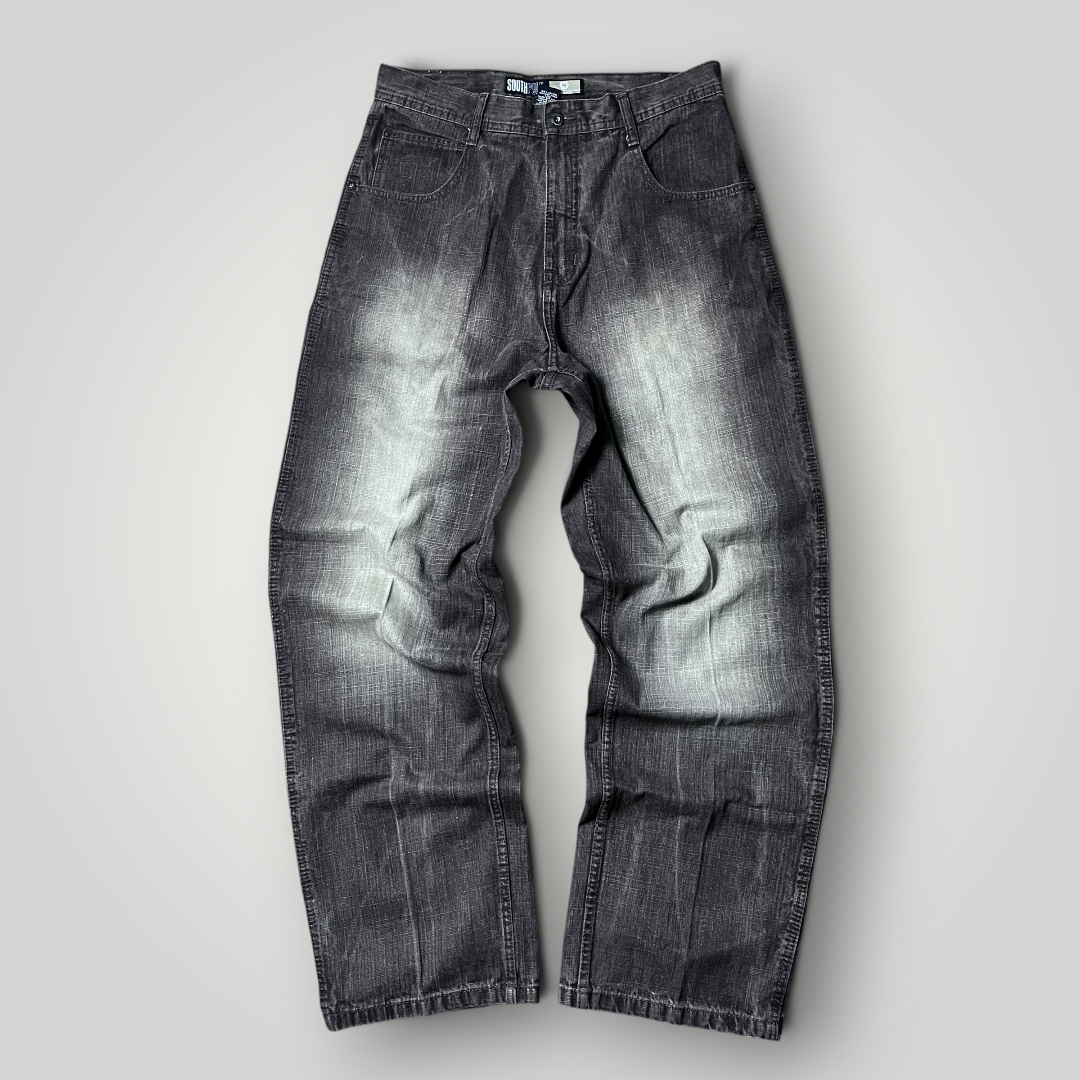 Southpole Vintage 2000's Y2K Hip-Hop Baggy Black Wash Brown Jeans