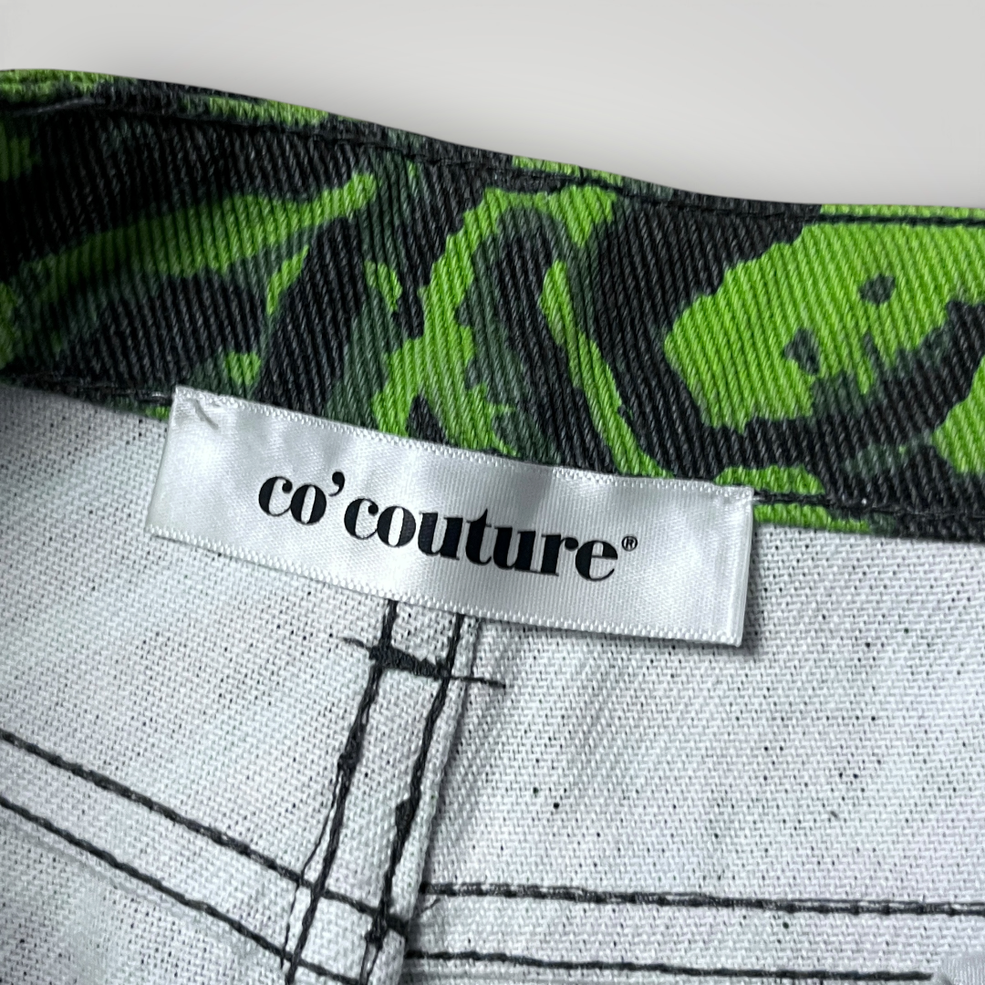 Noon Goons Y2K Green Zebra Skater Denim Jeans