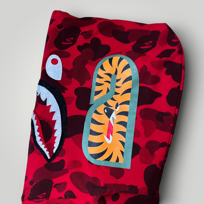 BAPE (A Bathing Ape) Color Camo Red Shark Full-Zip Hoodie (Replica)