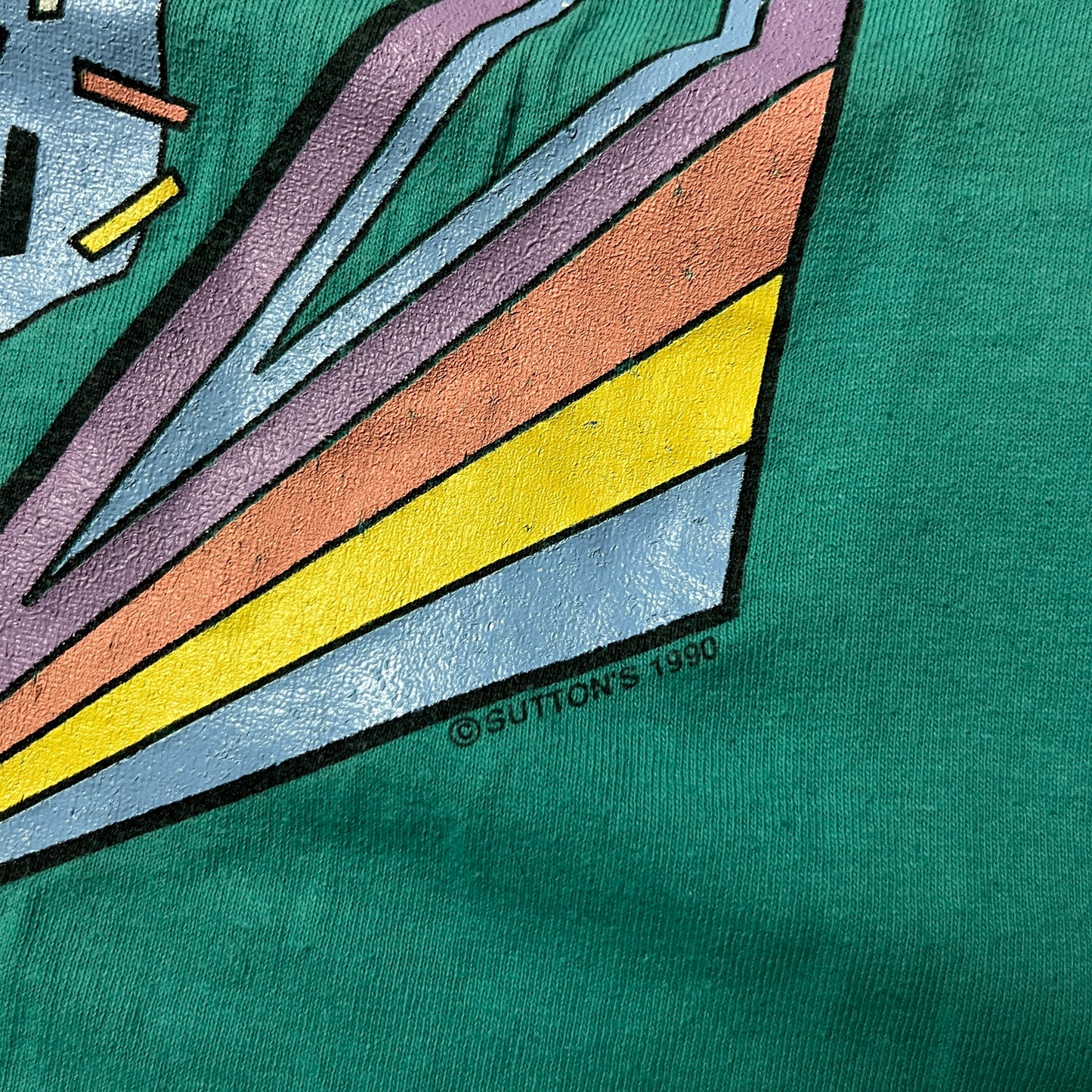Suttons "Las Vegas" Vintage 90's Heavy Cotton USA MADE Abstract Graphic T-Shirt !SINGLE STITCH!