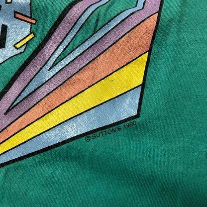 Suttons "Las Vegas" Vintage 90's Heavy Cotton USA MADE Abstract Graphic T-Shirt !SINGLE STITCH!