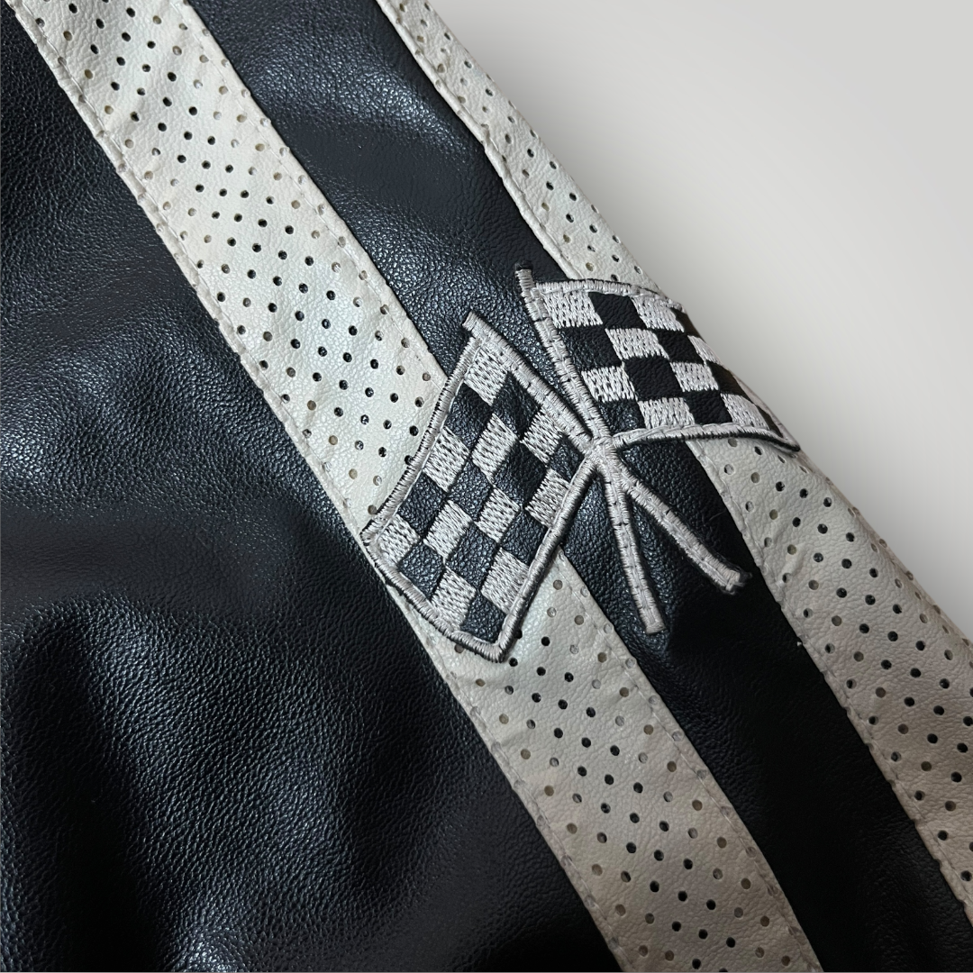 Enjoy Y2K Vintage Racing Leather Jacket