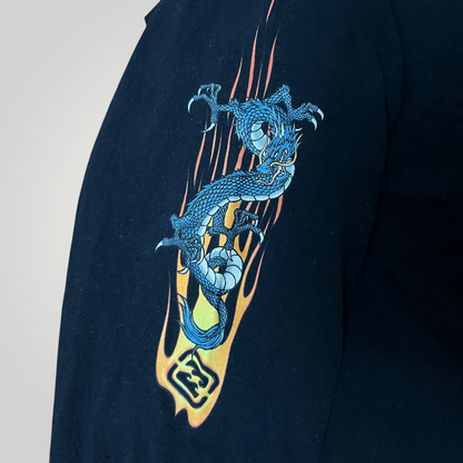 Billabong Y2K Graphic Fire Dragon Skater Long Sleeve Shirt