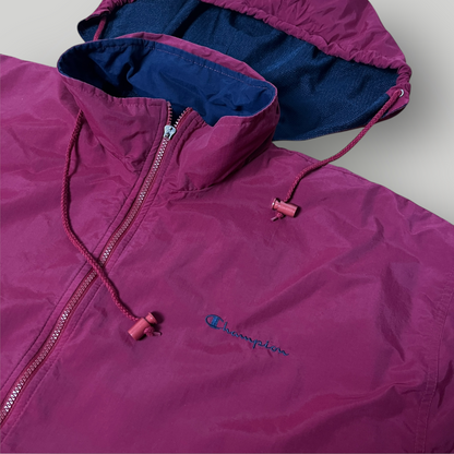 Champion Vintage 90's Hooded Raincoat Windbreaker Jacket