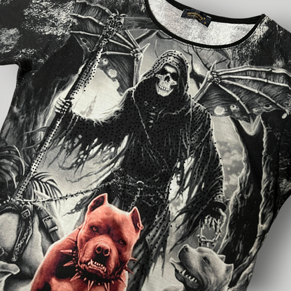Death Y2K All Over Print Graphic T-Shirt