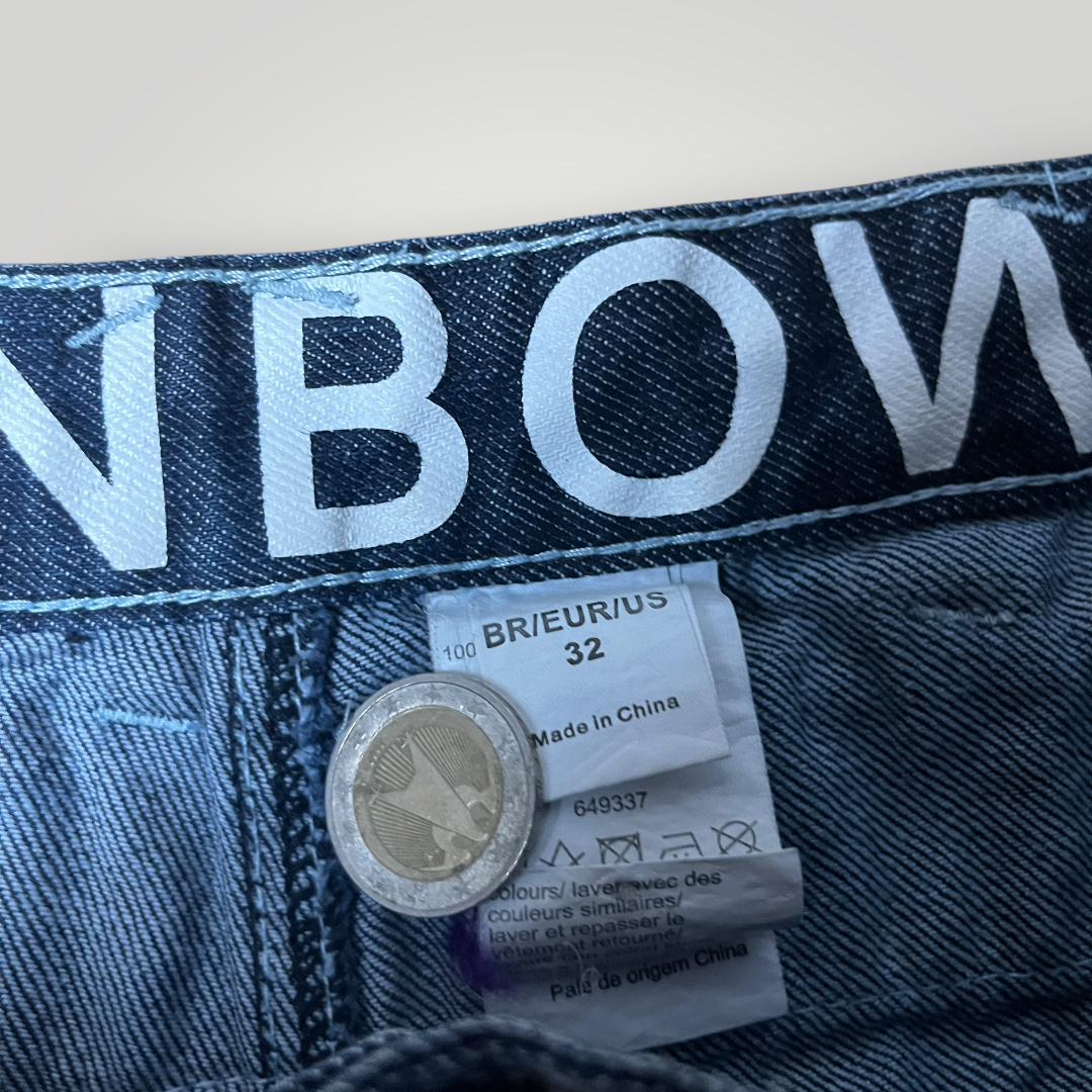 Rainbow Y2K Flared Custom Tripple Waist Leather Jeans