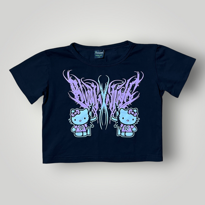 Hello Kitty Y2K Goth Graphic Top (Дамско)