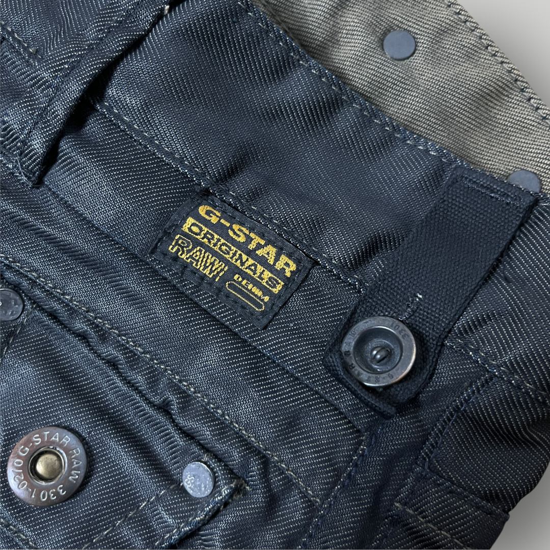 G-STAR RAW WAXED DENIM Y2K Opium Black Jeans "Army Radar Straigt" (2008-2011) !RARE!