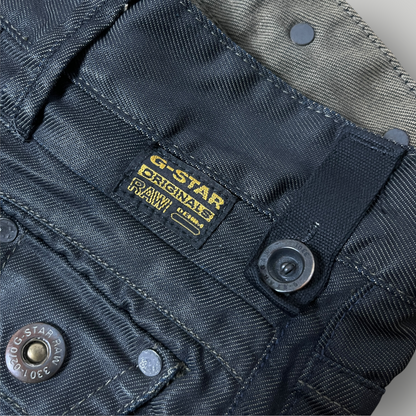 G-STAR RAW WAXED DENIM Y2K Opium Black Jeans "Army Radar Straigt" (2008-2011) !RARE!