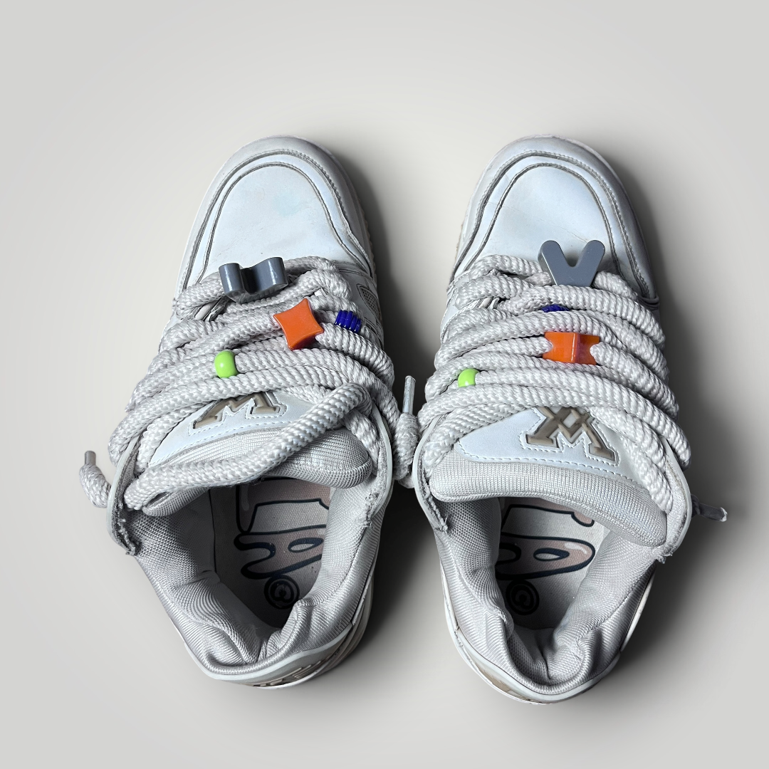 QUEEZAZA LV Inspired Y2K Coffee Dipped Chunky Sneakers