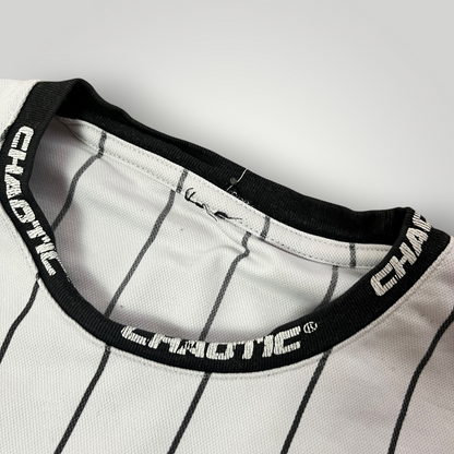 FSBN "Chaotic" Y2K Lettered Striped Jersey T-Shirt